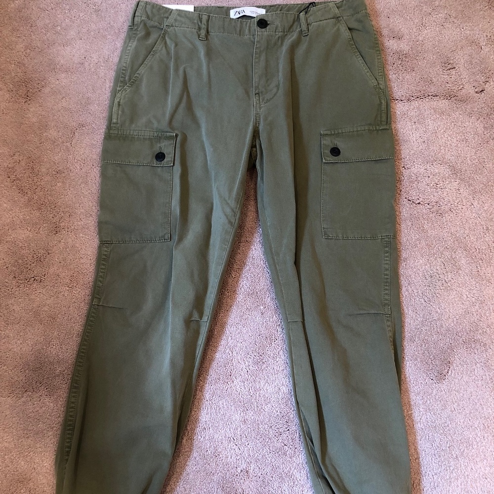 Zara Green Cargo Pants